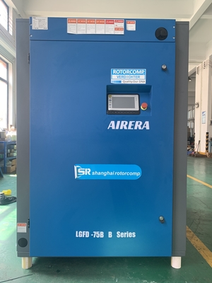 Efficacité LGFD-75KW Compresseur d'air à vis à faible bruit Refroidissement de l'air