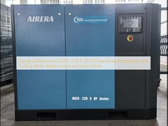 Compresseur à vis sans huile Shanghai Rotorcomp OGFD-22D C VP avec mode de refroidissement refroidi par eau et entraînement direct